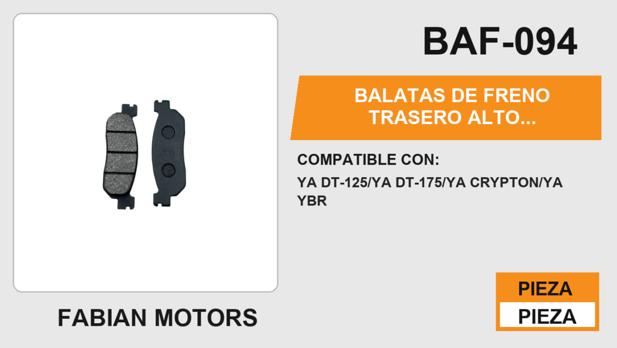 BALATAS DE FRENO TRASERO ALTO DESEMPEÑO Y DURABILIDAD COMPUESTA DE CERAMICA