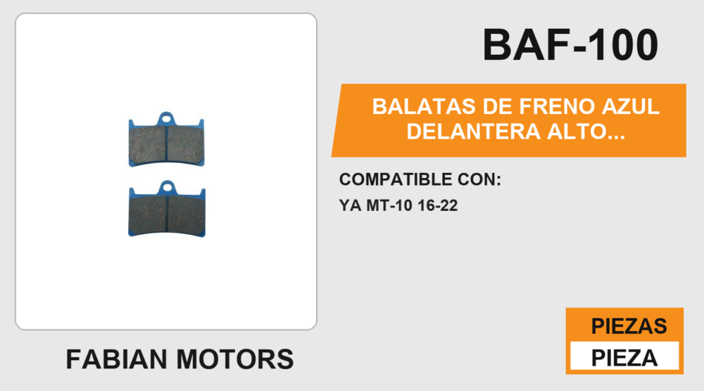 BALATAS DE FRENO AZUL DELANTERA ALTO DESEMPEÑO Y DURABILIDAD COMPUESTO DE CERAMICA