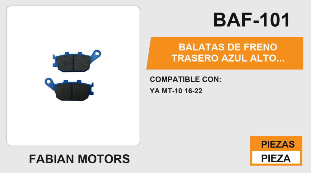 BALATAS DE FRENO TRASERO AZUL  ALTO DESEMPEÑO Y DURABILIDAD COMPUESTO DE CERAMICA