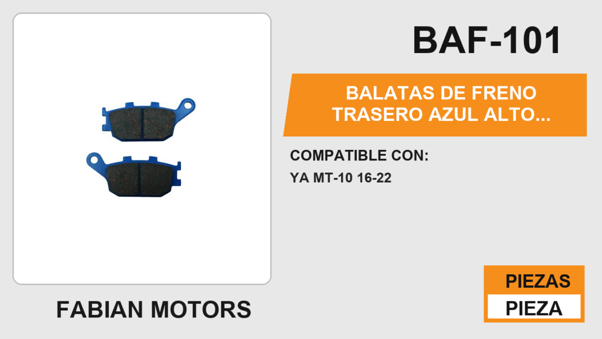 BALATAS DE FRENO TRASERO AZUL  ALTO DESEMPEÑO Y DURABILIDAD COMPUESTO DE CERAMICA