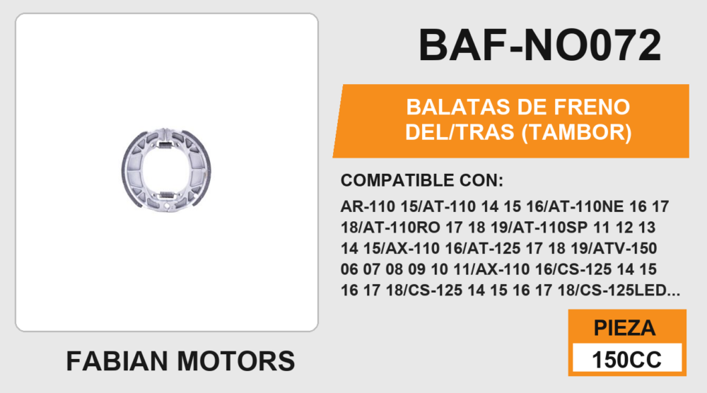 BALATAS DE FRENO DEL/TRAS TAMBOR