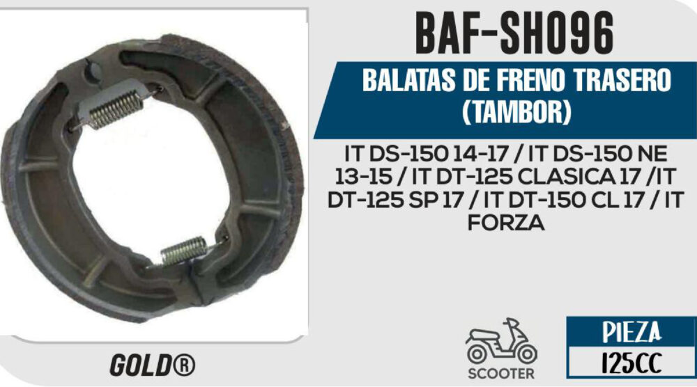BALATAS DE FRENO TRASERO TAMBOR