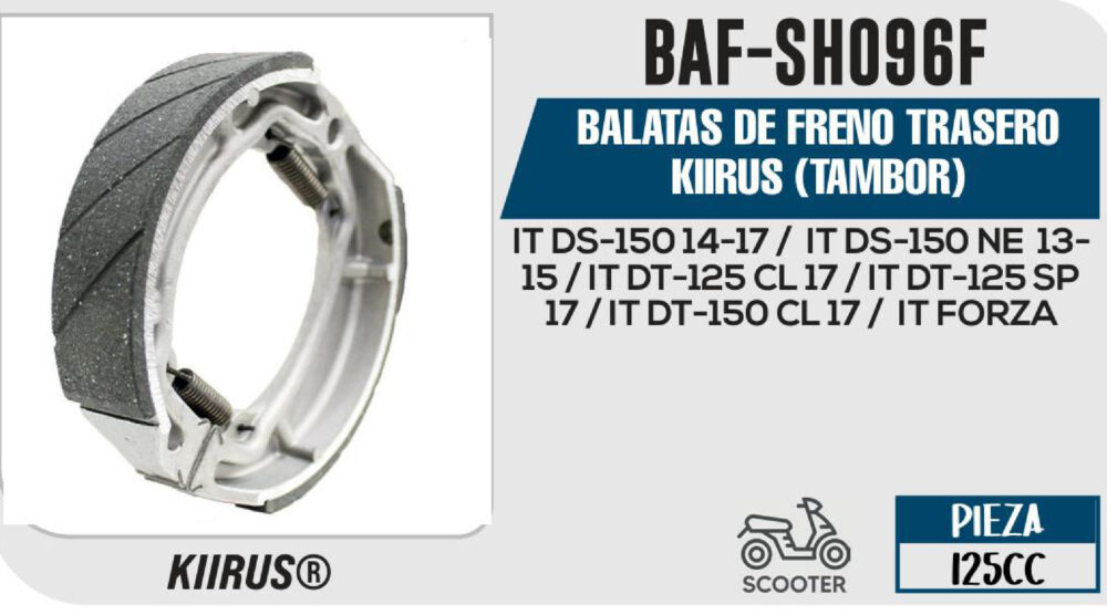 BALATAS DE FRENO TRASERO (TAMBOR)