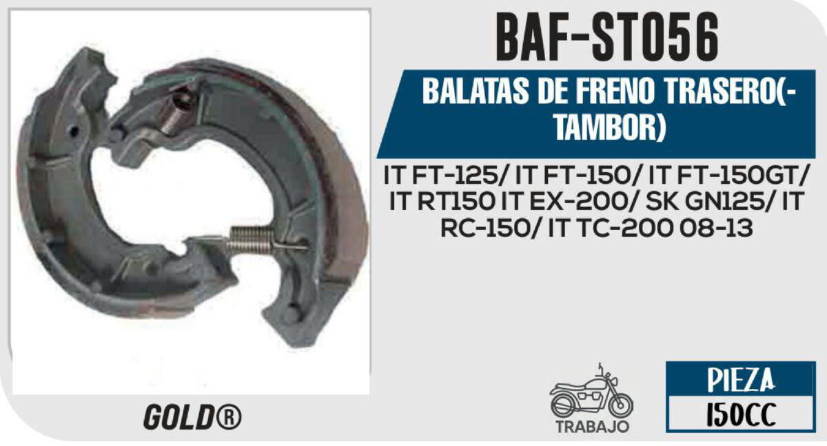 BALATAS DE FRENO TRASERO (TAMBOR)