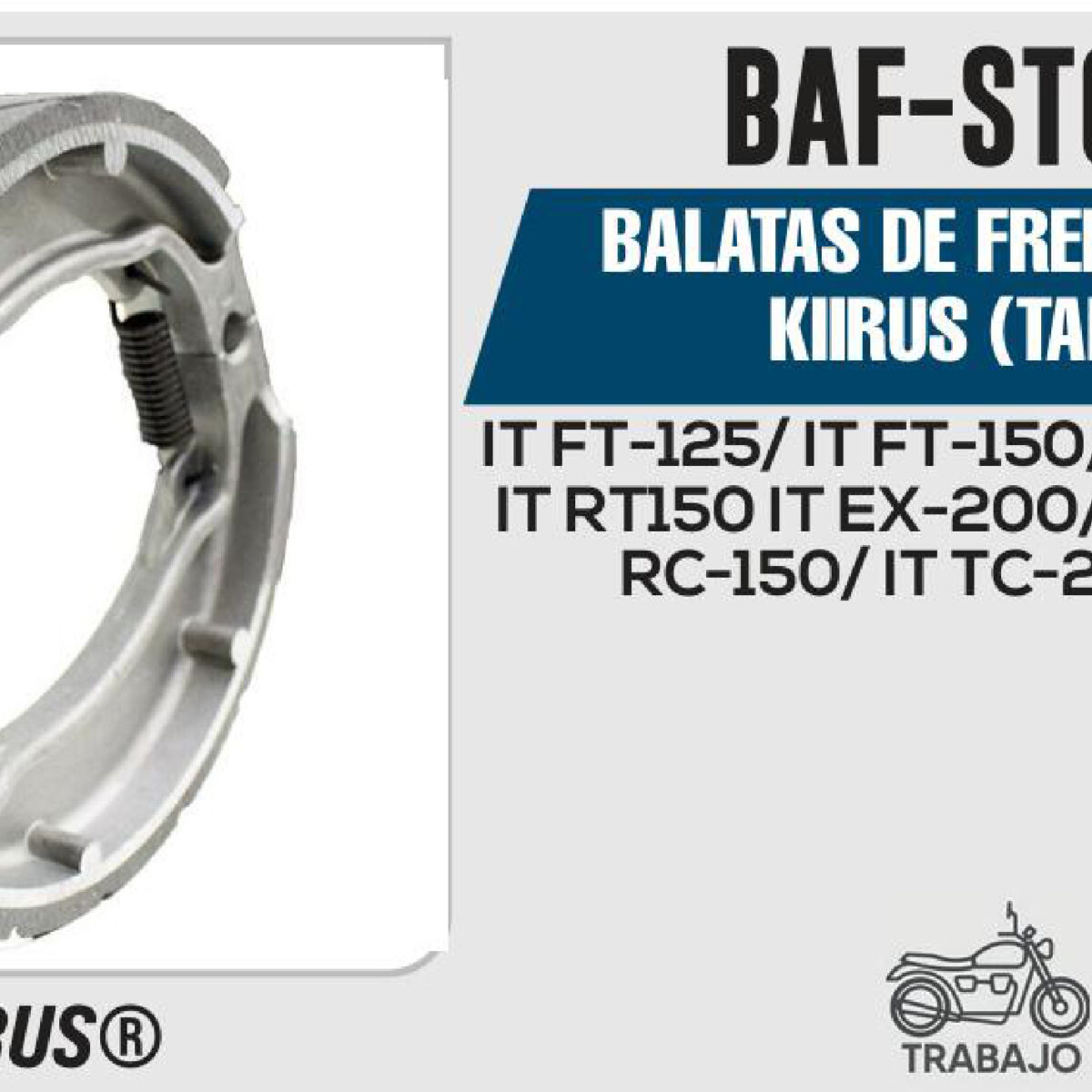 BALATAS DE FRENO TRASERO KIIRUS (TAMBOR)