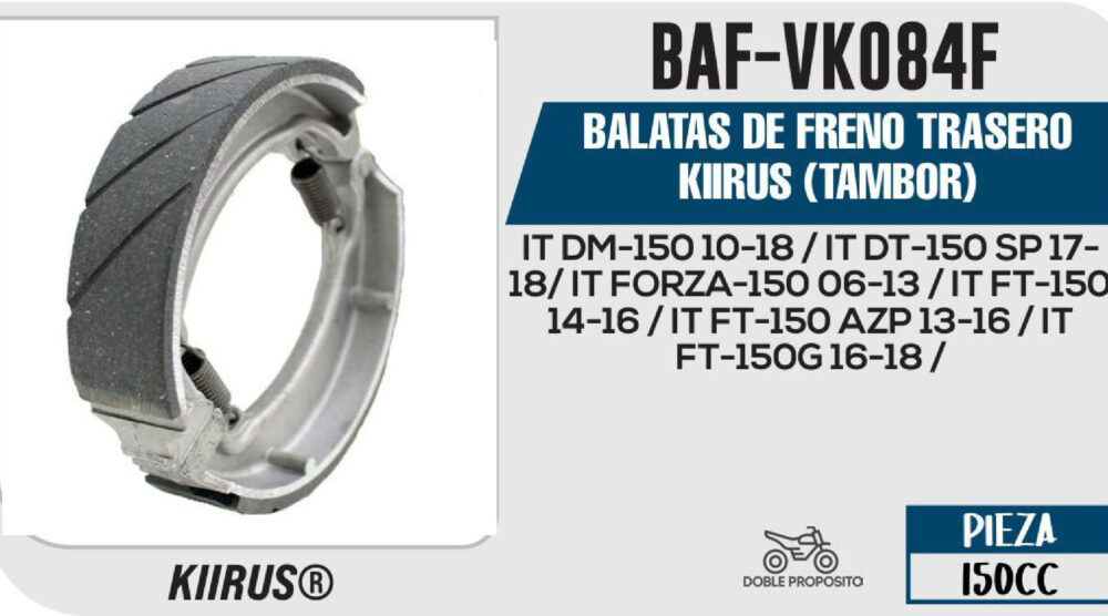 BALATAS DE FRENO TRASERO (TAMBOR)