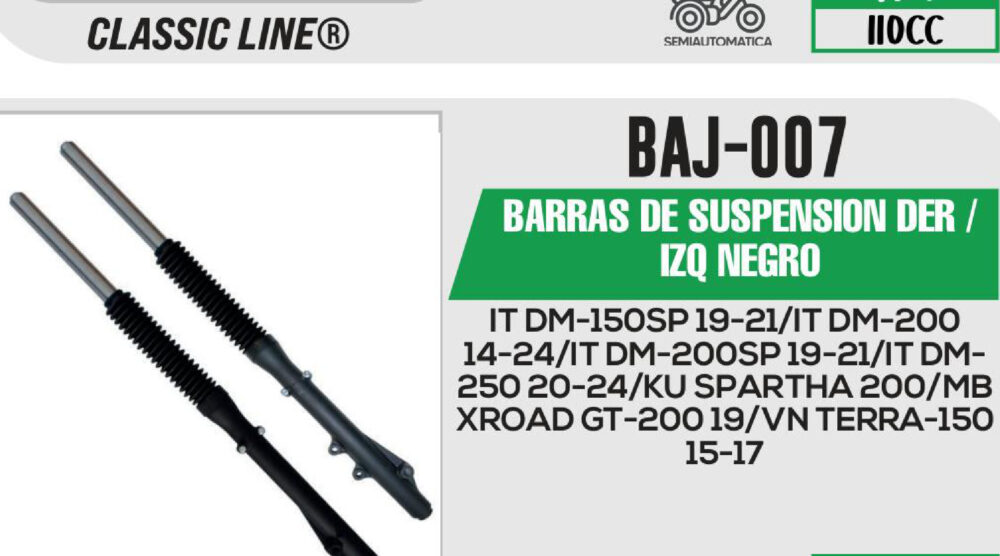 BARRAS DE SUSPENSIÓN DER / IZQ NEGRO