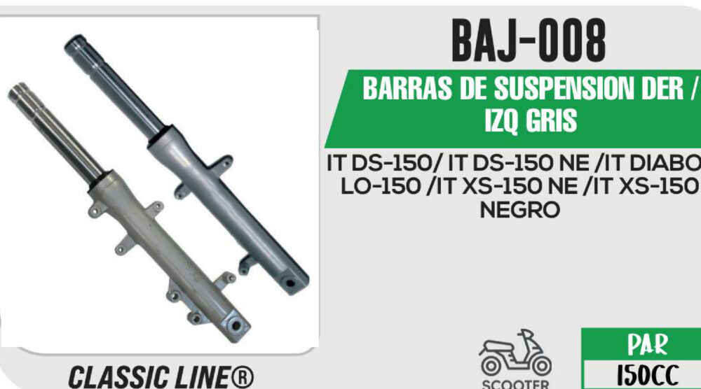 BARRAS DE SUSPENSION DER / IZQ GRIS