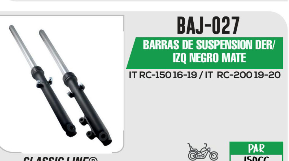 BARRAS DE SUSPENSIÓN DER / IZQ NEGRO MATE