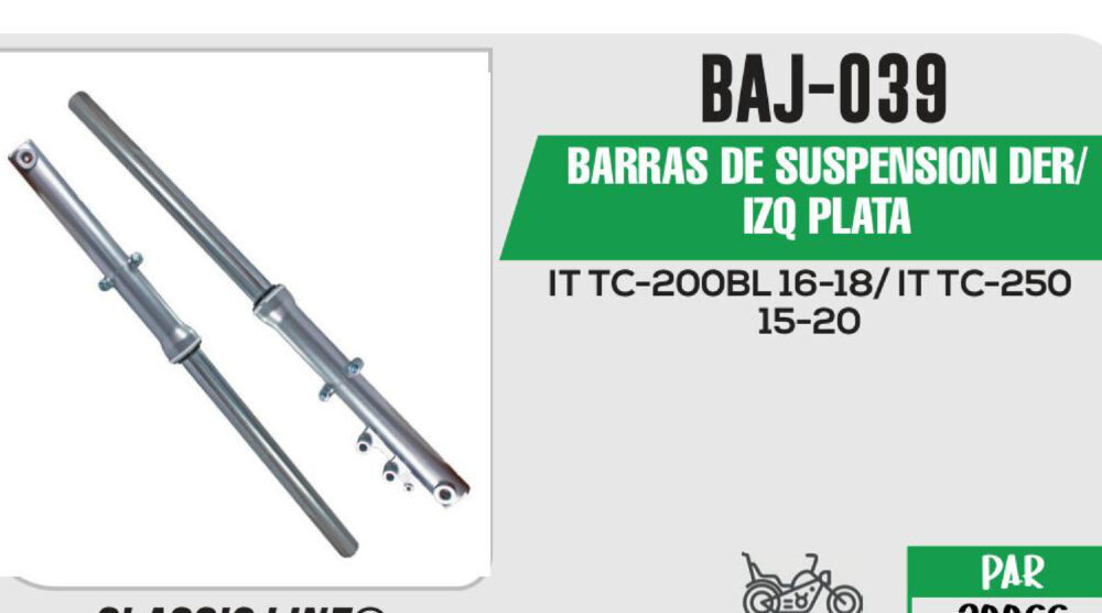 BARRAS DE SUSPENSIÓN DER / IZQ PLATA