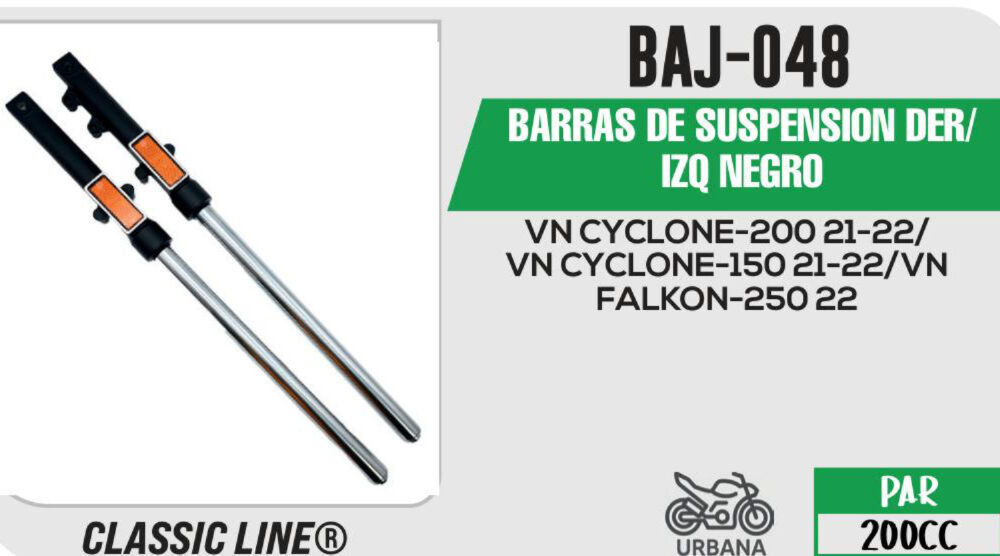 BARRAS DE SUSPENSION DER / IZQ NEGRO