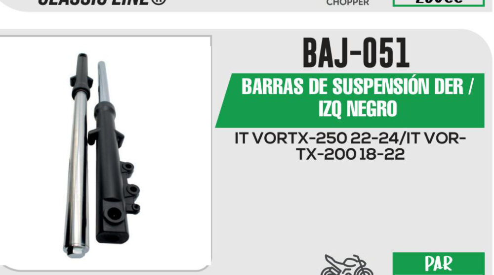 BARRAS DE SUSPENSIÓN DER / IZQ NEGRO