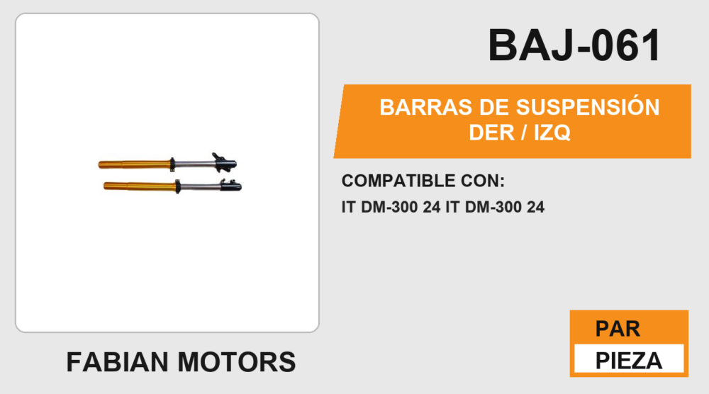 BARRAS DE SUSPENSIÓN DER / IZQ