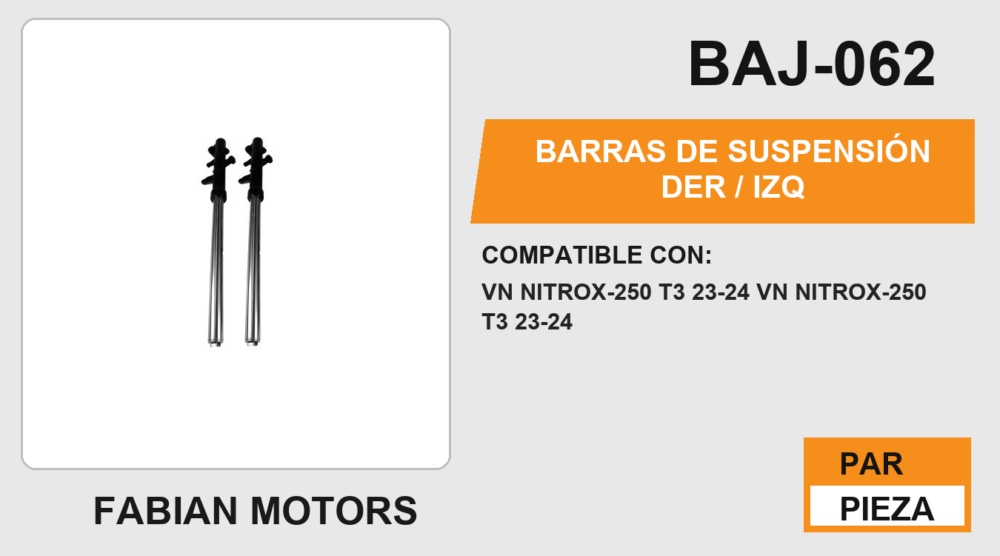 BARRAS DE SUSPENSIÓN DER / IZQ NEGRO