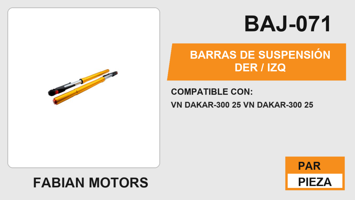 BARRAS DE SUSPENSIÓN DER / IZQ