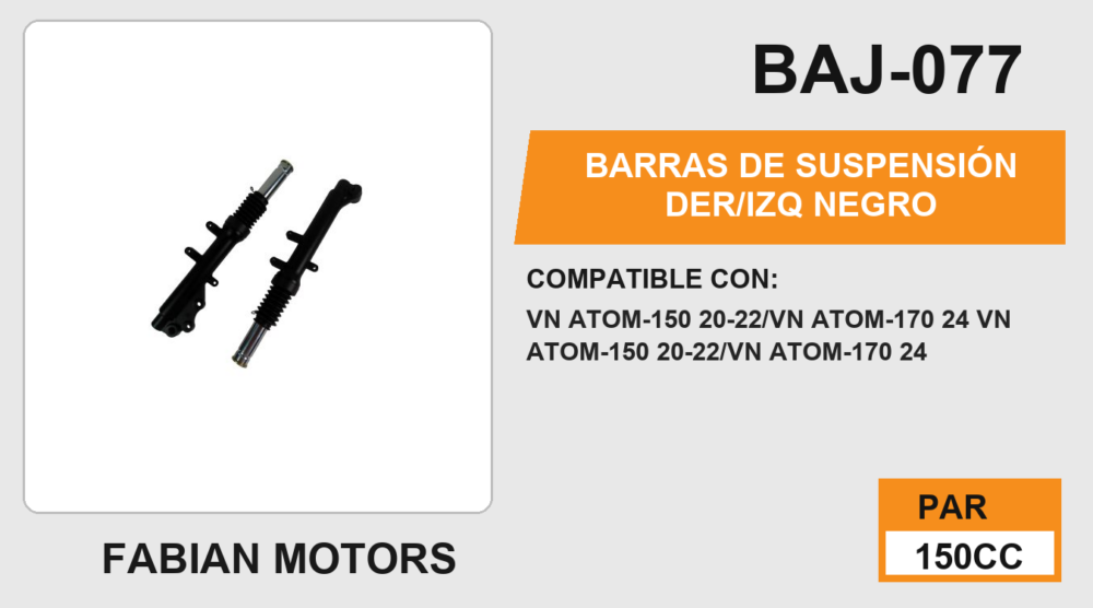 BARRAS DE SUSPENSIÓN DER/IZQ NEGRO