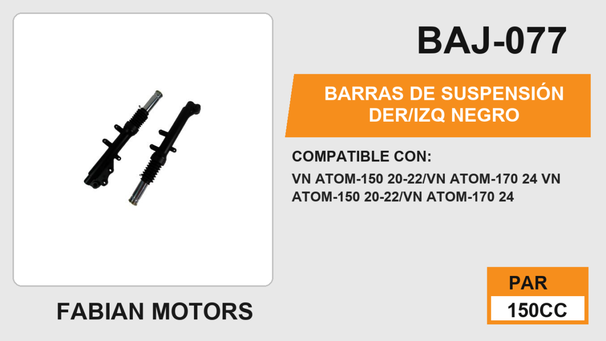 BARRAS DE SUSPENSIÓN DER/IZQ NEGRO
