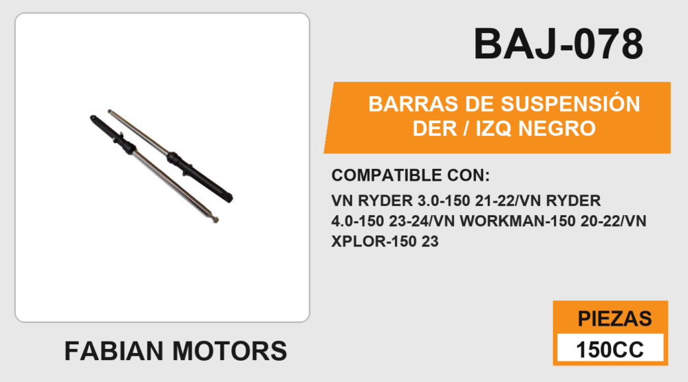 BARRAS DE SUSPENSIÓN DER / IZQ NEGRO