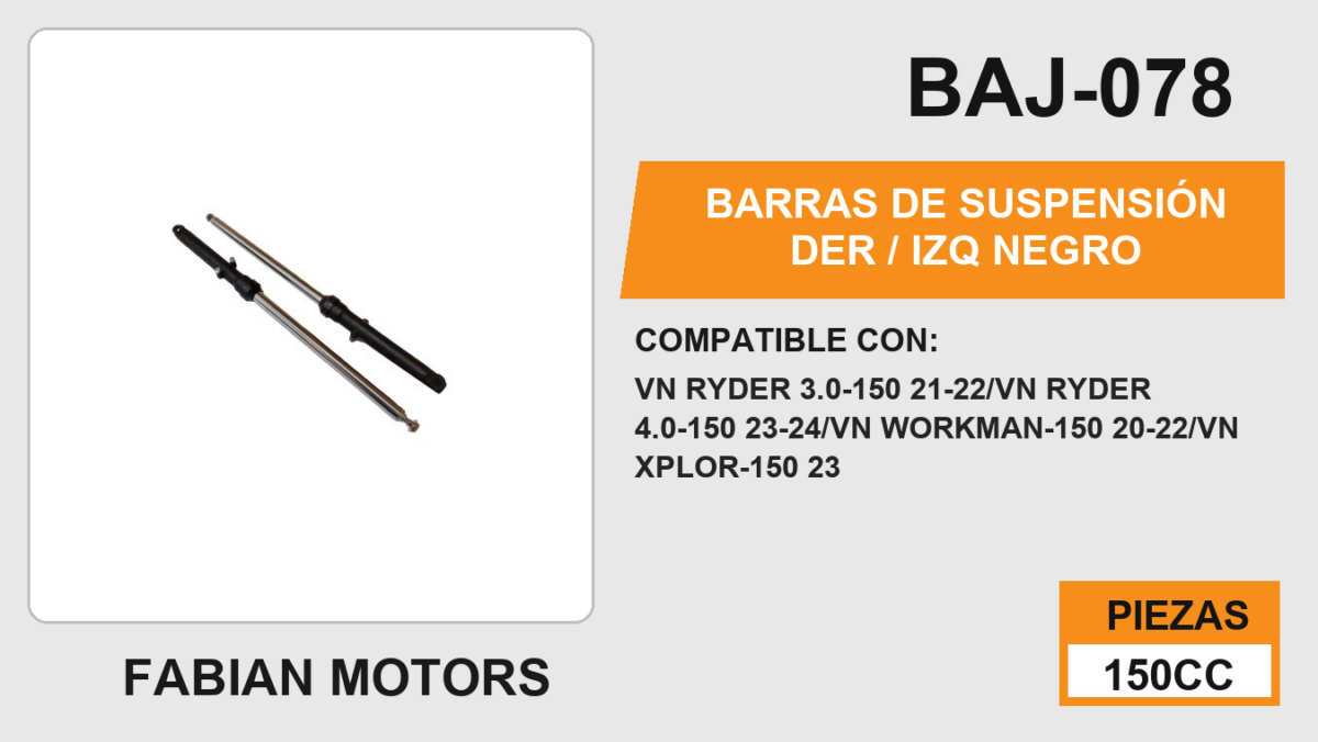 BARRAS DE SUSPENSIÓN DER / IZQ NEGRO