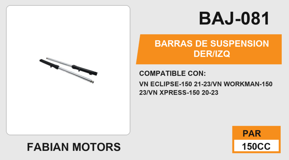BARRAS DE SUSPENSION DER/IZQ