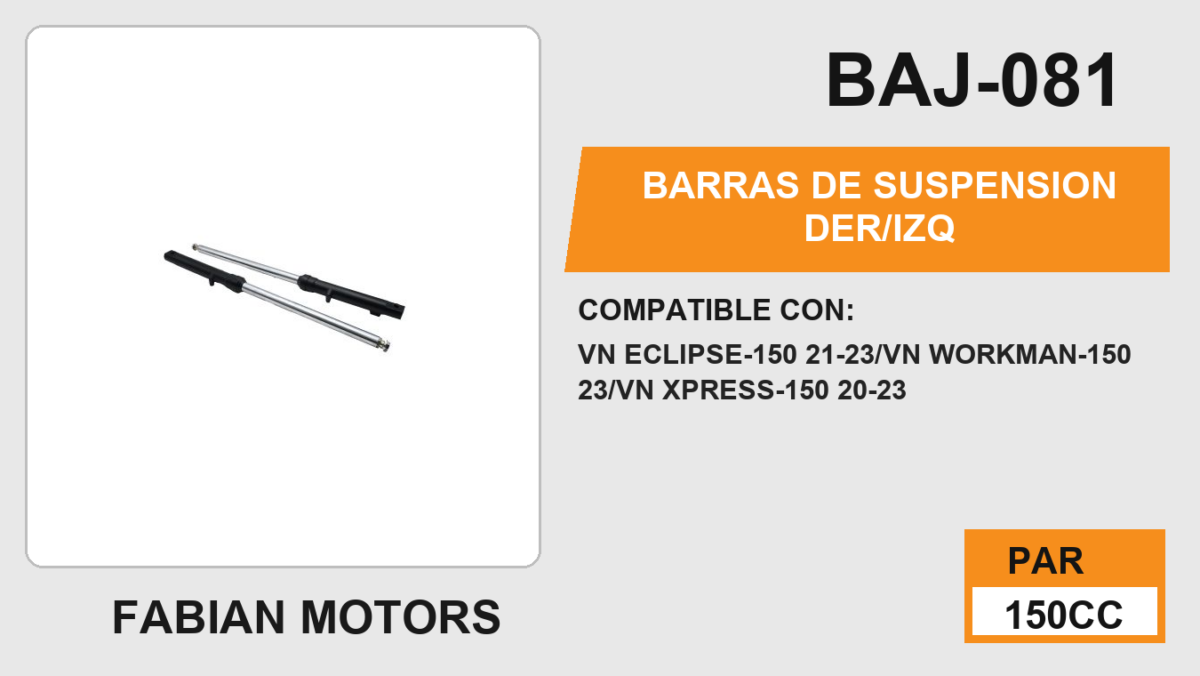BARRAS DE SUSPENSION DER/IZQ