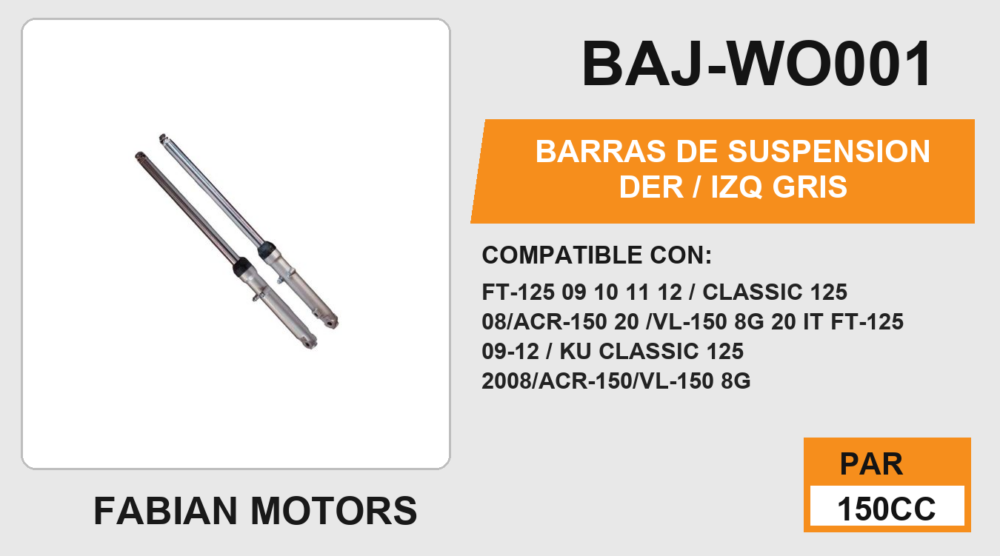 BARRAS DE SUSPENSION DER / IZQ GRIS