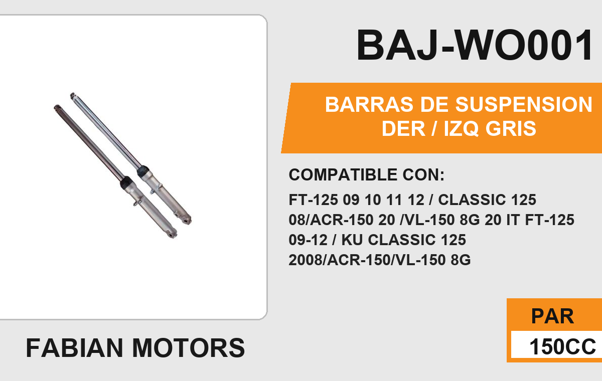 BARRAS DE SUSPENSION DER / IZQ GRIS