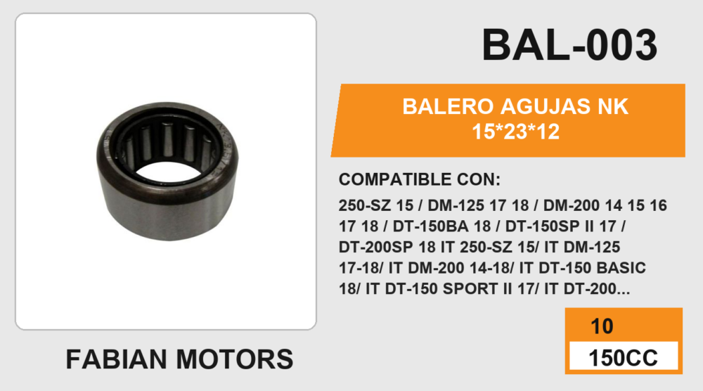 BALERO AGUJAS NK 15*23*12