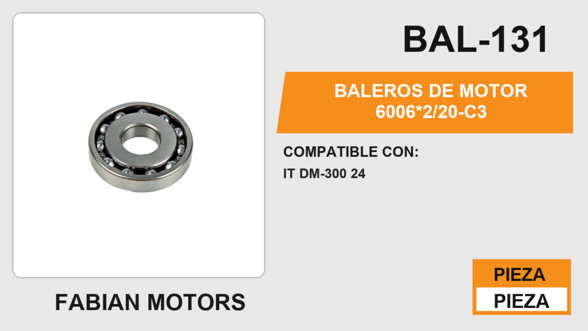 BALEROS DE MOTOR 6006*2/20-C3