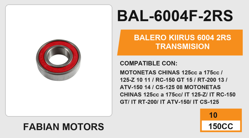 BALERO 6004 2RS TRANSMISION