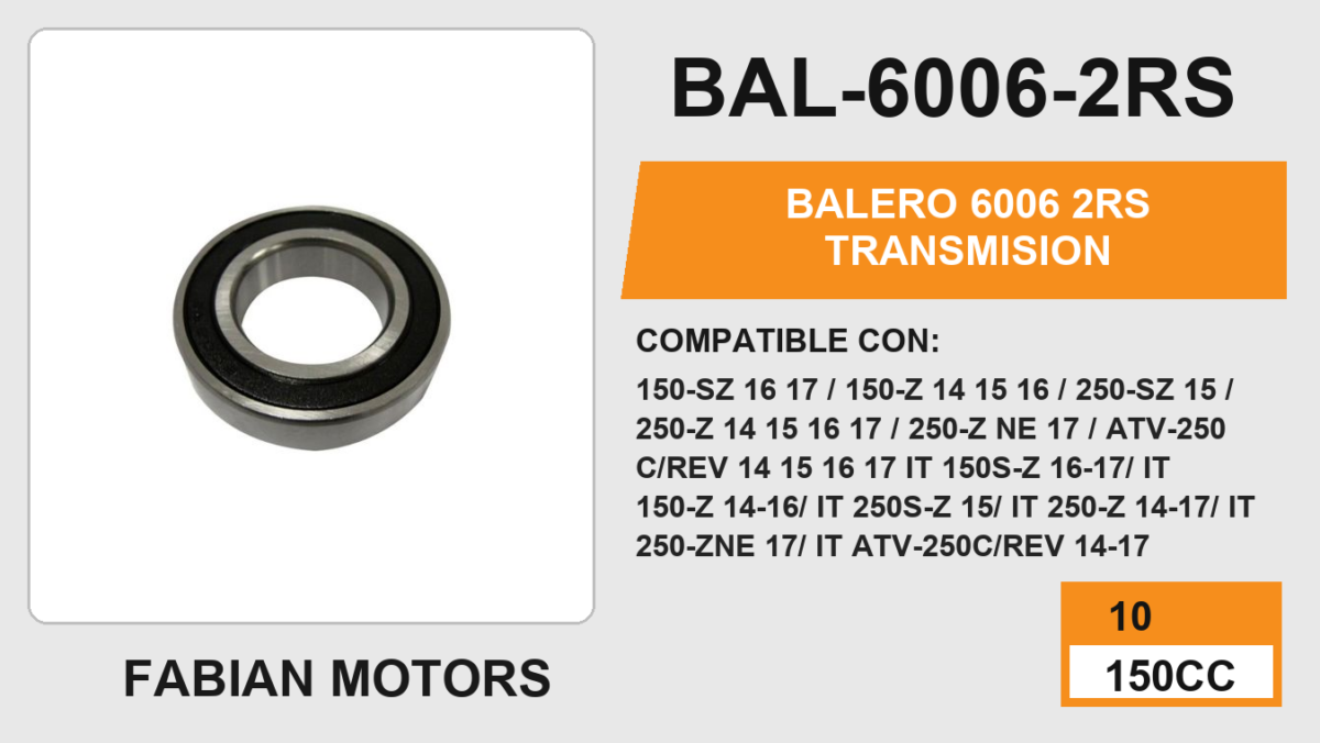 BALERO 6006 2RS TRANSMISION