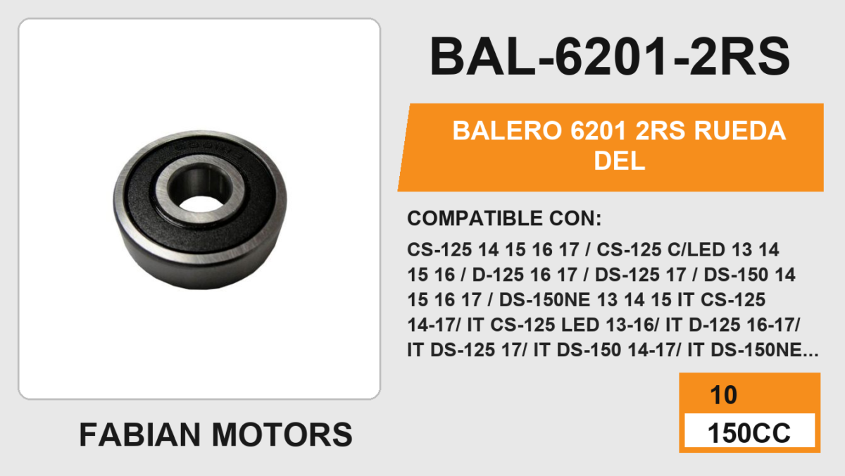 BALERO 6201 2RS RUEDA DEL