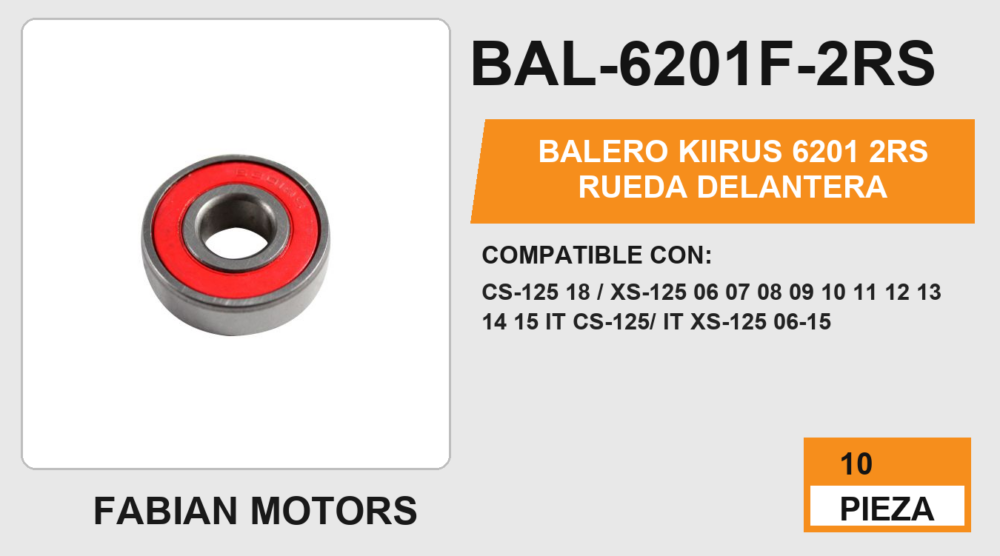 BALERO 6201 2RS RUEDA DELANTERA