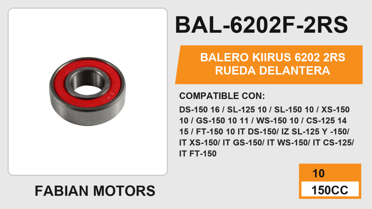 BALERO 6202 2RS RUEDA DELANTERA
