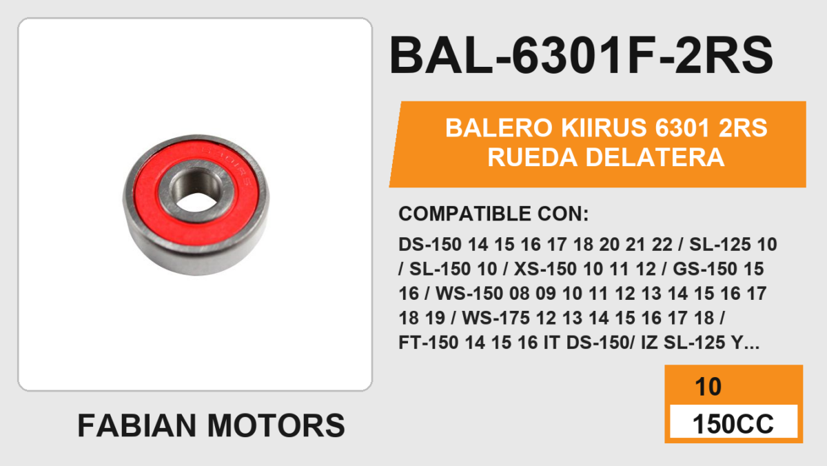 BALERO 6301 2RS RUEDA DELATERA