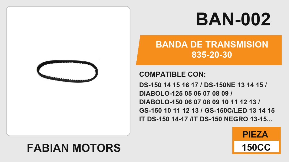 BANDA DE TRANSMISION 835-20-30