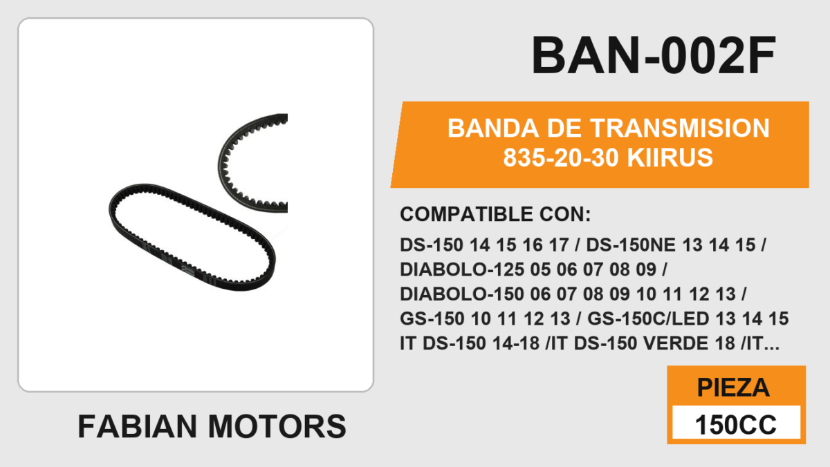 BANDA DE TRANSMISION 835-20-30