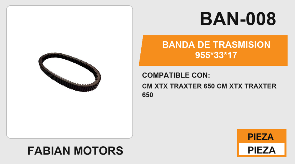 BANDA DE TRASMISION 955*33*17