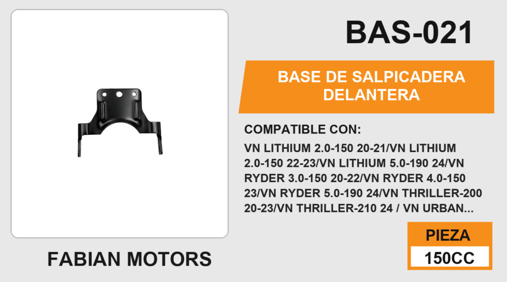 BASE DE SALPICADERA DELANTERA
