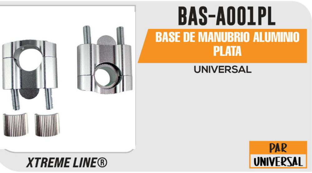 BASE DE MANUBRIO ALUMINIO PLATA