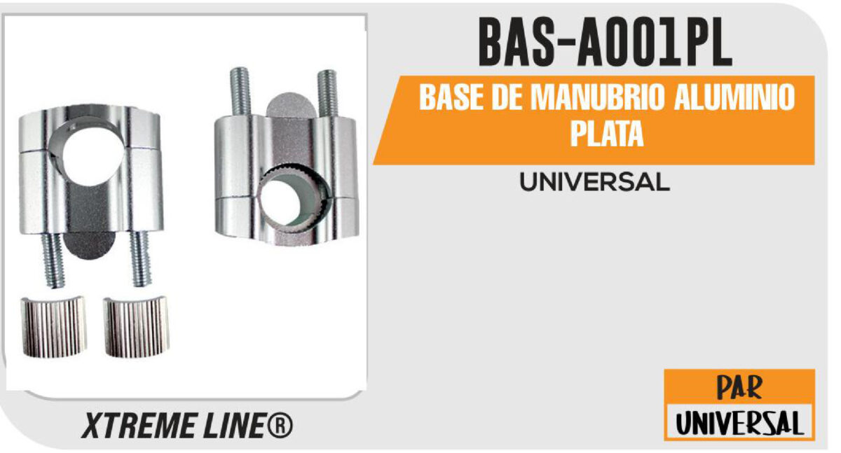 BASE DE MANUBRIO ALUMINIO PLATA