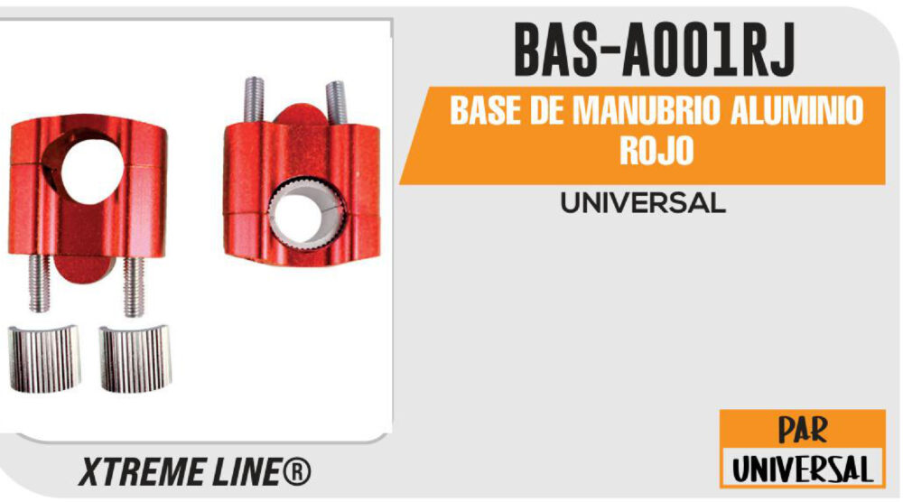 BASE DE MANUBRIO ALUMINIO ROJO