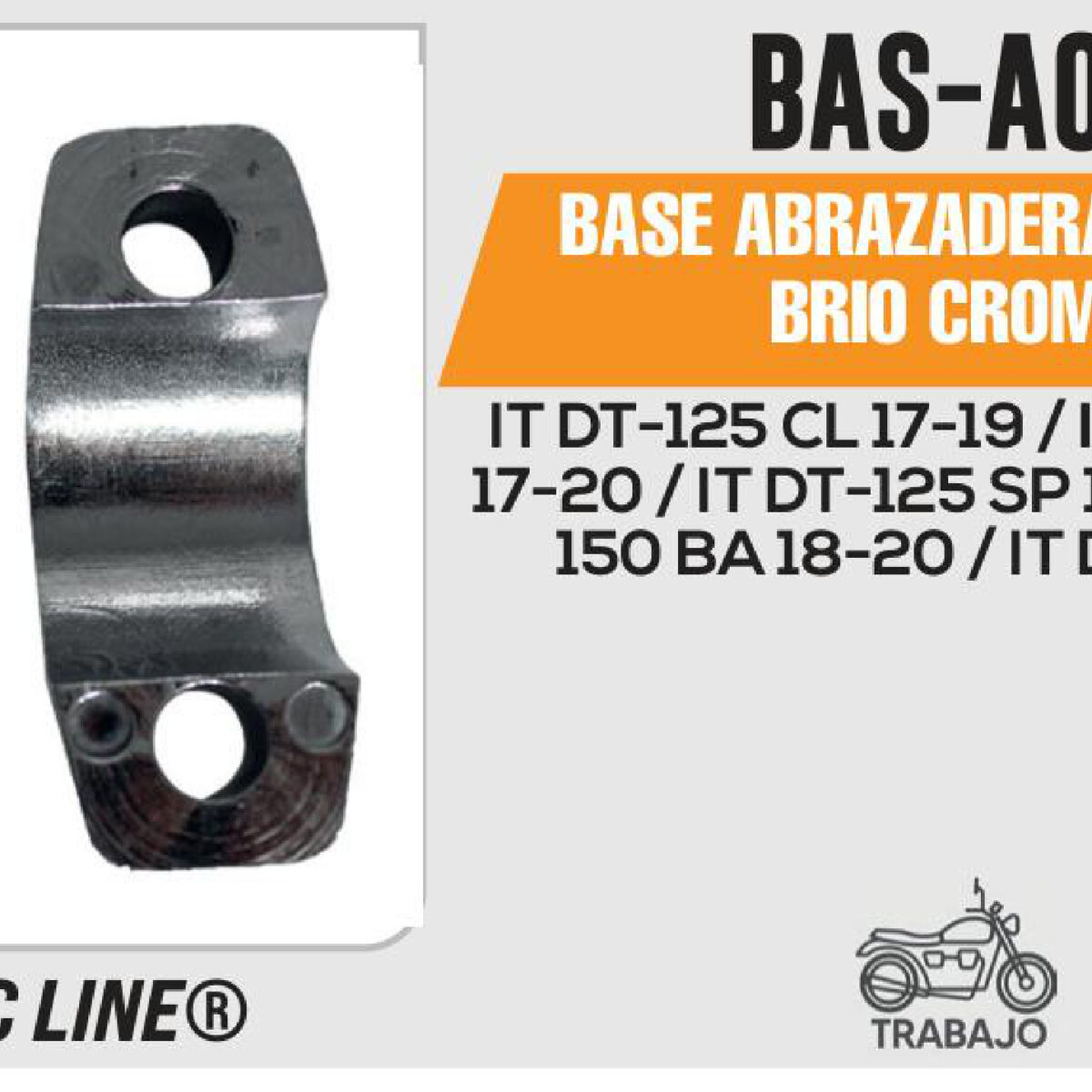 BASE ABRAZADERA DE MANUBRIO CROMADA
