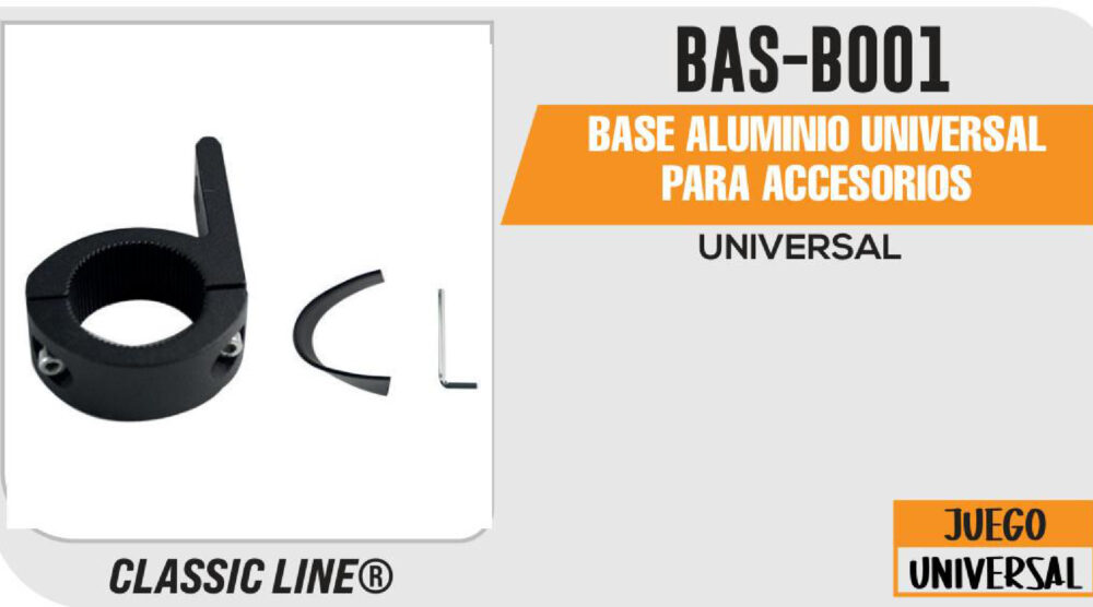 BASE ALUMINIO UNIVERSAL PARA ACCESORIOS