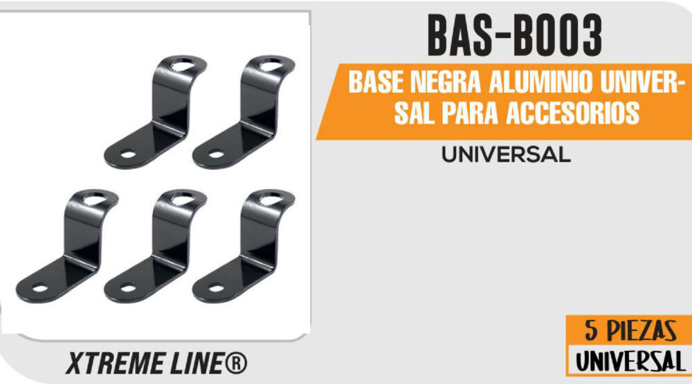 BASE NEGRA ALUMINIO UNIVERSAL PARA ACCESORIOS