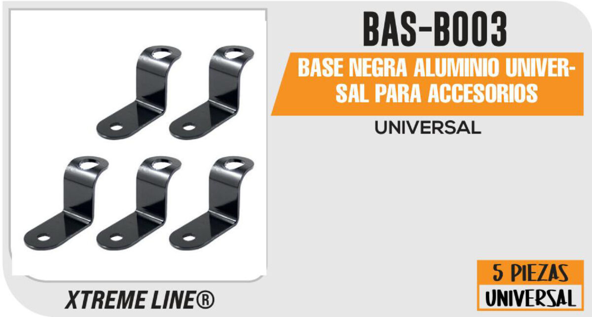 BASE NEGRA ALUMINIO UNIVERSAL PARA ACCESORIOS