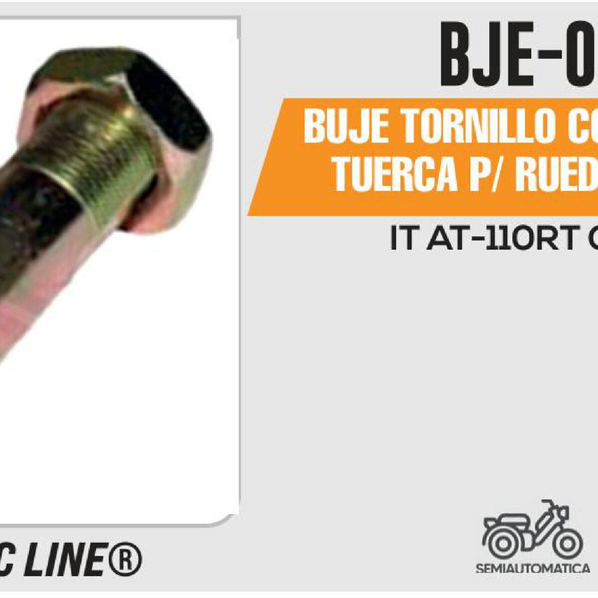 BUJE TORNILLO CON CUERDA Y TUERCA P/ RUEDA TRASERA