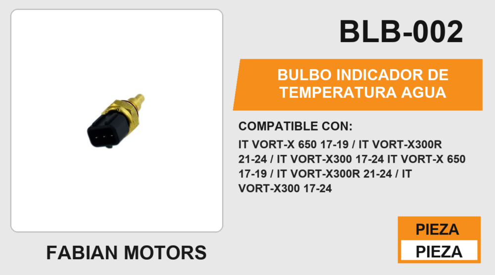 BULBO INDICADOR DE TEMPERATURA AGUA