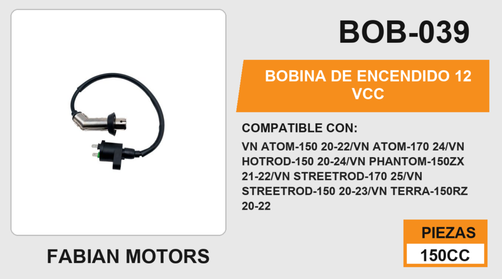 BOBINA DE ENCENDIDO 12Vcc