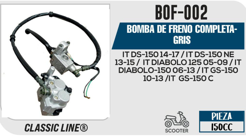 BOMBA DE FRENO COMPLETA GRIS